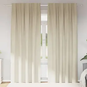 Rideaux Avec Des Rideaux 2 Pcs Crème 140 X 225 Cm Velours Vidaxl pas cher