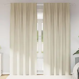 Comparateur de prix : Rideaux Avec Des Rideaux 2 Pcs Crème 140 X 260 Cm Velours Vidaxl