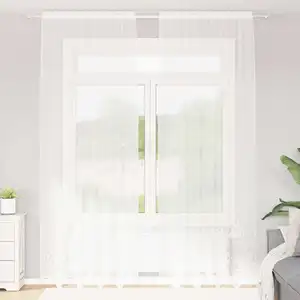 vidaXL Rideaux avec des rideaux Blanc 150 x 280 cm Polyester pas cher