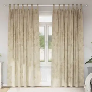 vidaXL Rideaux 2 pcs avec oeillets Crème 225x140 cm pas cher