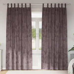 vidaXL Rideaux en velours 2 pcs avec oeillets marron 225x140 cm pas cher