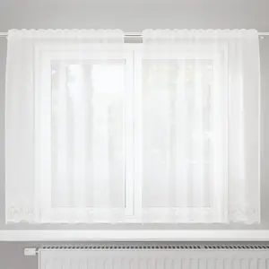 vidaXL Rideaux avec des rideaux Blanc 150 x 140 cm Polyester pas cher