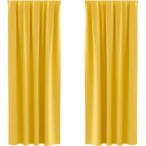 vidaXL Rideaux 2 pcs jaune moutarde 260 x 140 cm Polyester