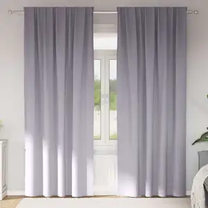 vidaXL Rideaux 2 pcs Gris métallique 260 x 140 cm Polyester pas cher