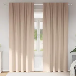 vidaXL Rideaux avec des rideaux 2 pcs Taupe 260 x 140 cm Polyester pas cher