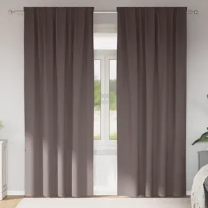 vidaXL Rideaux occultants 2 pcs Marron foncé 245 x 140 cm Polyester pas cher