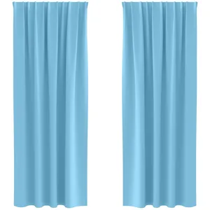 vidaXL Rideaux 2 pcs Bleu clair 260 x 140 cm Polyester pas cher