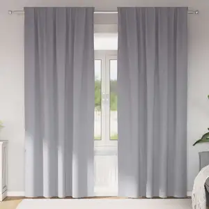 vidaXL Rideaux 2 pcs Gris clair 245 x 140 cm Polyester pas cher
