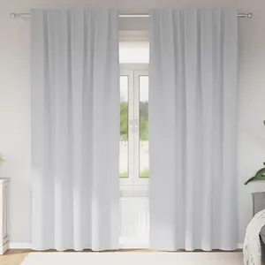 vidaXL Rideaux avec des rideaux 2 pcs Gris pâle 225 x 140 cm Polyester pas cher