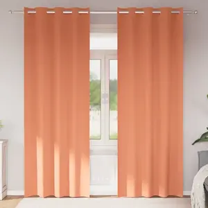 vidaXL Rideaux 2 pcs Couleur terre cuite 260 x 140 cm Polyester pas cher