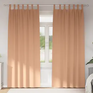 vidaXL Rideaux occultants 2 pcs Marron clair 225 x 140 cm Polyester pas cher