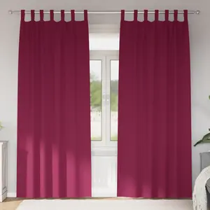 vidaXL Rideaux occultants 2 pcs Rouge bordeaux 225 x 140 cm Polyester pas cher