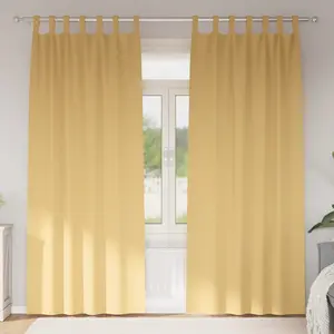 vidaXL Rideaux avec des rideaux 2 pcs Beige 245 x 140 cm Polyester pas cher