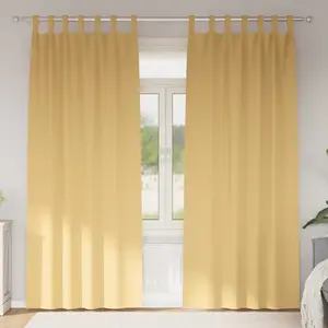 vidaXL Rideaux avec des rideaux 2 pcs Beige 260 x 140 cm Polyester pas cher