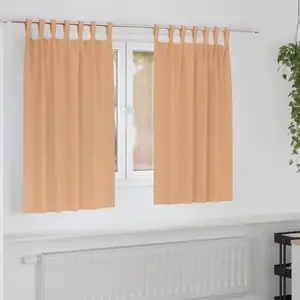 vidaXL Rideaux occultants 2 pcs Marron clair 140 x 140 cm Polyester pas cher