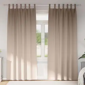 vidaXL Rideaux avec des rideaux 2 pcs Taupe 260 x 140 cm Polyester pas cher