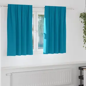 vidaXL Rideaux avec des rideaux 2 pcs Turquoise 140 x 140 cm Polyester pas cher