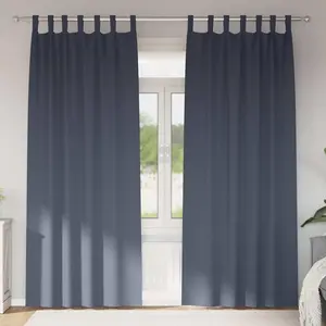 vidaXL Rideaux 2 pcs Anthracite 260 x 140 cm Polyester pas cher