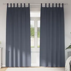 vidaXL Rideaux occultants 2 pcs Anthracite 225 x 140 cm Polyester pas cher