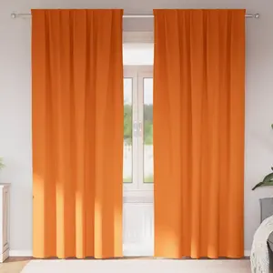 vidaXL Rideaux 2 pcs Orange vif 245 x 140 cm Polyester pas cher