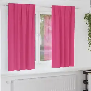 vidaXL Rideaux avec des rideaux 2 pcs Rose vif Polyester pas cher