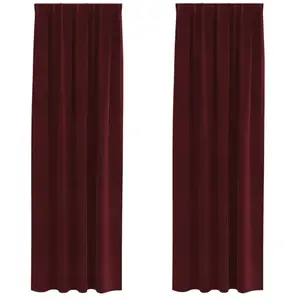Comparateur de prix : vidaXL Vidaxl Rideaux 2 Pcs Rouge Bordeaux 140 X 225 Cm Velours