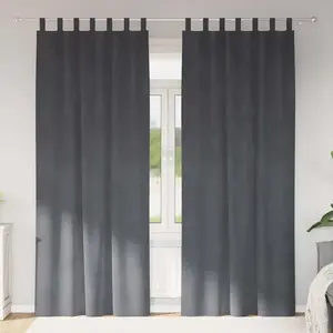 Rideaux Avec Des Rideaux 2 Pcs Gris Clair 140 X 245 Cm Velours Vidaxl pas cher