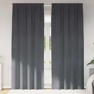 Rideaux Avec Des Rideaux 2 Pcs Gris Clair 140 X 225 Cm Velours Vidaxl pas cher