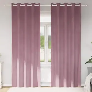 vidaXL Rideaux occultants  avec oeillets 2 pcs Velours rose foncé pas cher