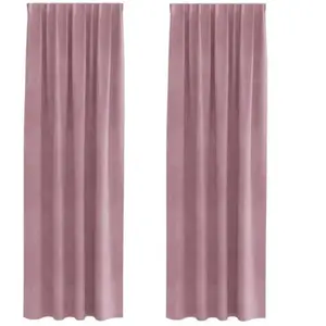 Rideaux Avec Des Rideaux 2 Pcs Rose Foncé 140 X 225 Cm Velours Vidaxl pas cher