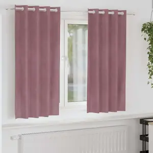 vidaXL Rideaux opaques avec oeillets 2 pcs en velours rose foncé pas cher