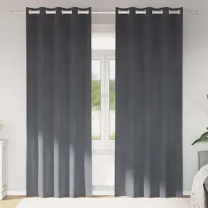 Rideaux Avec Des Rideaux 2 Pcs Gris Clair 140 X 260 Cm Velours Vidaxl pas cher