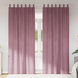 Rideaux Avec Des Rideaux 2 Pcs Rose Foncé 140 X 225 Cm Velours Vidaxl pas cher