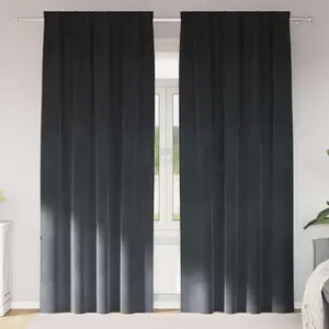 Rideaux Avec Des Rideaux 2 Pcs Gris Clair 140 X 260 Cm Velours Vidaxl pas cher