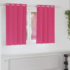 vidaXL Rideaux avec des rideaux 2 pcs Rose vif 140 x 140 cm Polyester pas cher