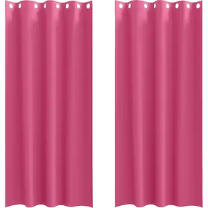 Comparateur de prix : vidaXL Rideaux avec des rideaux 2 pcs Rose vif 225 x 140 cm Polyester