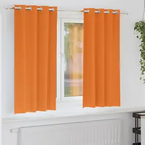vidaXL Rideaux 2 pcs Orange vif 175 x 140 cm Polyester pas cher