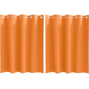 vidaXL Rideaux 2 pcs Orange vif 140 x 140 cm Polyester pas cher