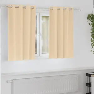 vidaXL Rideaux avec des rideaux 2 pcs Crème 140 x 140 cm Polyester pas cher