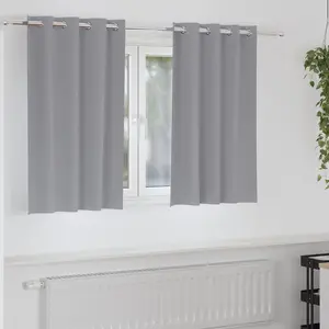 vidaXL Rideaux 2 pcs Gris clair 140 x 140 cm Polyester pas cher