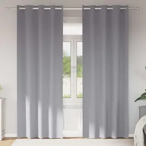 vidaXL Rideaux 2 pcs Gris clair 225 x 140 cm Polyester pas cher