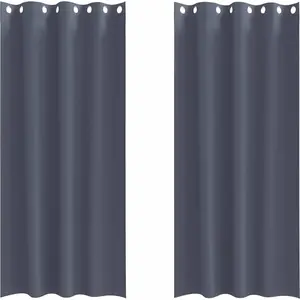 vidaXL Rideaux 2 pcs Anthracite 225 x 140 cm Polyester pas cher