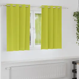 vidaXL Rideaux 2 pcs Pomme verte 140 x 140 cm Polyester pas cher