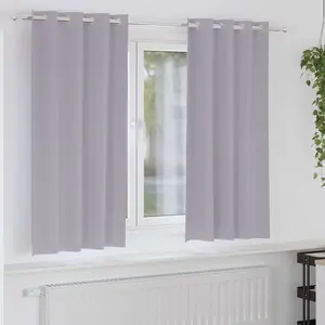 vidaXL Rideaux 2 pcs Gris métallique 175 x 140 cm Polyester pas cher