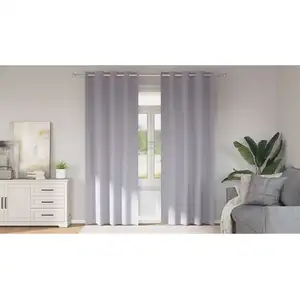 vidaXL Rideaux 2 pcs Gris métallique 225 x 140 cm Polyester pas cher