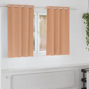 vidaXL Rideaux 2 pcs Marron clair 140 x 140 cm Polyester pas cher