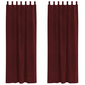 Comparateur de prix : vidaXL Vidaxl Rideaux 2 Pcs Rouge Bordeaux 140 X 245 Cm Velours