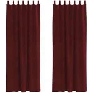 vidaXL Vidaxl Rideaux 2 Pcs Rouge Bordeaux 140 X 225 Cm Velours pas cher