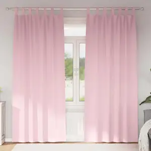 vidaXL Rideaux avec des rideaux 2 pcs Rose bébé 245 x 140 cm Polyester pas cher