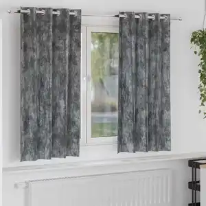 vidaXL Rideaux en velours 2 pcs avec oeillets Gris 175x140 cm pas cher